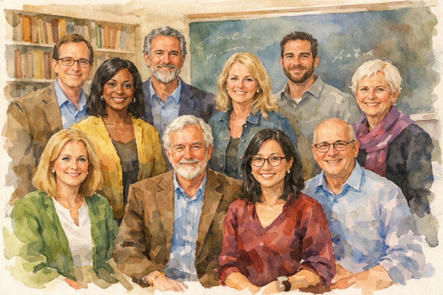 University professors of a variety of different races and genders